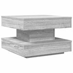 vidaXL Table basse rotative à 360 degrés sonoma gris 50x50x34 5 cm