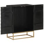 vidaXL Buffet Noir 55x34x75 cm Bois massif de manguier et fer