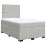 vidaXL Sommier à lattes de lit et matelas Gris clair 120x200cm Velours