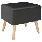 Vidaxl table de chevet noir 40x35x40 cm similicuir