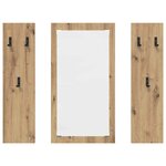 vidaXL Porte-manteau mural chêne artisanal 96 x 1 5 x 90 cm