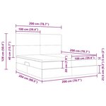 vidaXL Lit de rangement LED avec matelas Noir 200 x 200 cm Velours