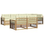 vidaXL Ensemble de canapés d'extérieur 7 Pièces Blanc et crème Polyester