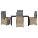 vidaXL Ensemble de salle à manger pour jardin 5 Pièces Beige Poly rotin