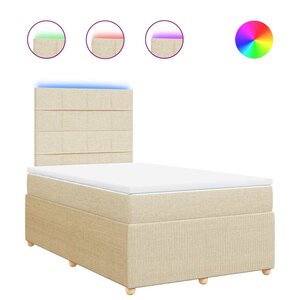 vidaXL Sommier à lattes de lit avec matelas crème 120x190 cm tissu