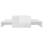 vidaXL Ensemble tables basses gigognes Blanc brillant 100x100x26 5 cm