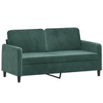 vidaXL Ensemble de canapés 2 Pièces avec coussins vert foncé velours