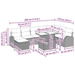 vidaXL Ensemble de canapé de jardin 9 Pièces Marron et rouge polyrotin