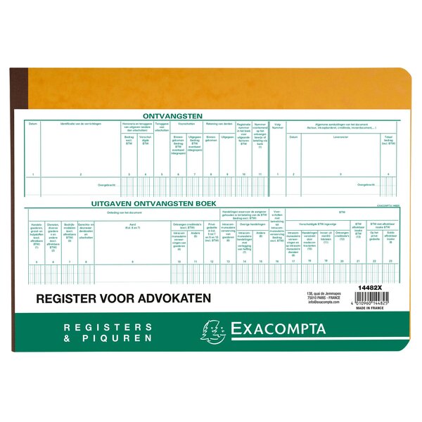 Piqûre Recettes Et Dépenses - Avocats - Texte Nl - 80 Pages - Exacompta