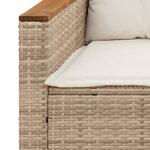 vidaXL Salon de jardin avec coussins 3 Pièces beige résine tressée