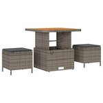 Ensemble de canapés de jardin de 13 pièces avec coussins en gris poly rotin