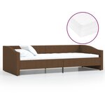 vidaXL Lit avec matelas et éclairage USB Marron Tissu 90x200 cm