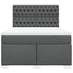 vidaXL Sommier à lattes de lit avec matelas Gris foncé 160x200cm Tissu