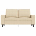 vidaXL Canapé à 2 places Crème 120 cm Tissu