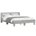 vidaXL Cadre de lit avec LED sans matelas sonoma gris 150x200 cm