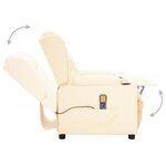 vidaXL Fauteuil de massage Crème Similicuir