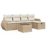 vidaXL Salon de jardin avec coussins 6 Pièces beige résine tressée
