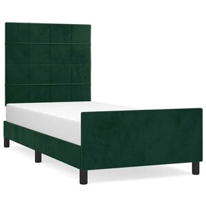 vidaXL Cadre de lit sans matelas vert foncé 90x200 cm velours