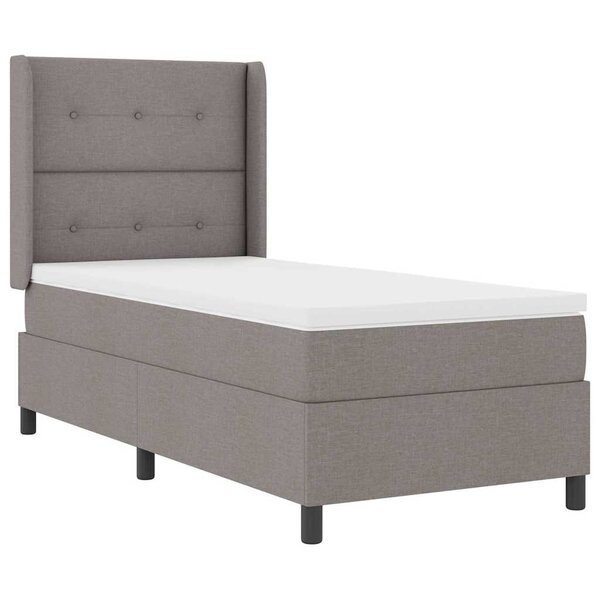 vidaXL Lit à ressorts avec matelas Taupe 140 x 200 cm tissu