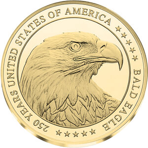Monnaie BALD EAGLE 250 Anniversaire 1/200 Oz Or 25$ Liberia 2026 (PRÉCOMMANDE)
