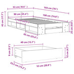 vidaXL Cadre de lit avec tiroir sans matelas chêne sonoma 90x190 cm
