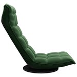 vidaXL Chaise de sol pivotante Vert foncé Velours