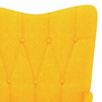 Vidaxl chaise à bascule avec tabouret jaune moutarde tissu