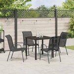 vidaXL Ensemble de salle à manger pour jardin 5 Pièces Noir