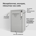 Boîte aux lettres et colis 2-en-1 connectée Boks One + Porte arrière pour encastrement (RAL 7035)
