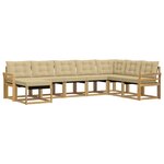 vidaXL Ensemble de canapés d'extérieur 8 pc Blanc et Beige
