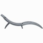 Vidaxl chaise longue avec coussin gris bois d'acacia solide