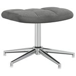 vidaXL Chaise de relaxation avec tabouret Gris foncé Velours