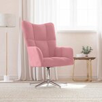 vidaXL Chaise de relaxation Rose Velours