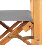 vidaXL Chaise de directeur Marron et gris clair Bois de teck massif