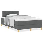 vidaXL Lit boxspring avec matelas Gris foncé 120 x 190 cm tissu