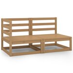 vidaXL Salon de jardin 2 Pièces marron miel bois de pin massif