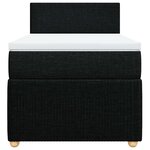 vidaXL Sommier à lattes de lit avec matelas Noir 90x200 cm Tissu