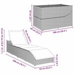 vidaXL Chaise longue pliante coussin et rangement noir résine tressée