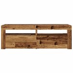 vidaXL Meuble TV avec lumières LED vieux bois bois d'ingénierie