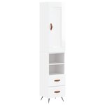 vidaXL Buffet haut Blanc brillant 34 5x34x180 cm Bois d'ingénierie