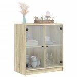 vidaXL Armoire latérale avec portes en verre chêne sonoma 68x37x75 5cm