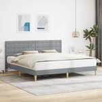 vidaXL Cadre de lit avec tête de lit Gris clair 180 x 200 cm Tissu