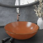 vidaXL Lavabo de bain avec robinet et drain à poussoir Verre trempé