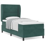 Lit Box Spring vidaXL avec Matelas Vert Foncé 90x200 cm Velours