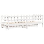 vidaXL Lit de jour et tiroirs sans matelas blanc 90x190 cm bois massif