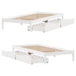 vidaXL Cadre de lit sans matelas blanc 90x200 cm bois de pin massif