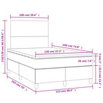 vidaXL Sommier à lattes de lit matelas et LED taupe 120x190 cm tissu