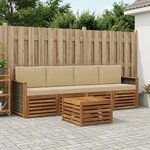 vidaXL Ensemble de canapés d'extérieur 5 pc Naturel et Beige