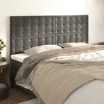 vidaXL Têtes de lit 4 Pièces Gris foncé 90x5x78/88 cm Velours