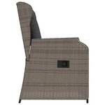 vidaXL Banc de jardin avec coussin 2 Pièces Gris Poly rotin